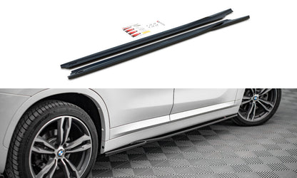 Seitenschweller Ansatz (Paar) passend für BMW X1 M-Paket F48 / F48 FL schwarz Hochglanz