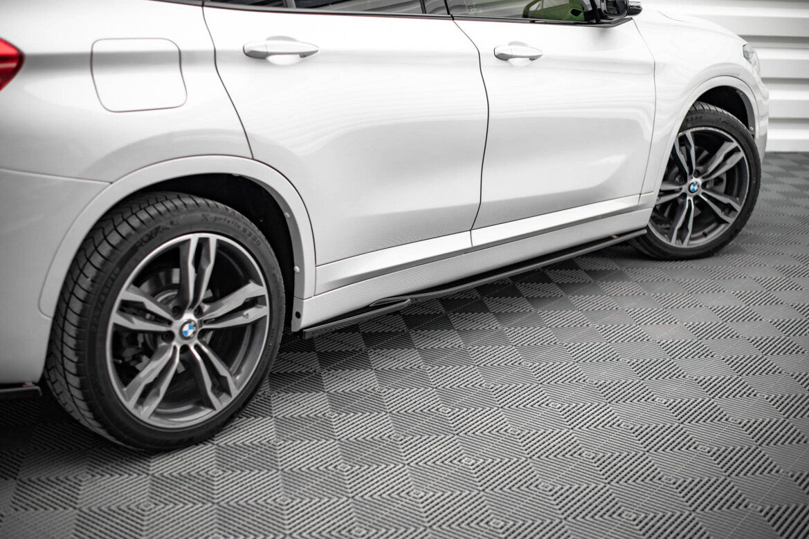 Seitenschweller Ansatz (Paar) passend für BMW X1 M-Paket F48 / F48 FL schwarz Hochglanz