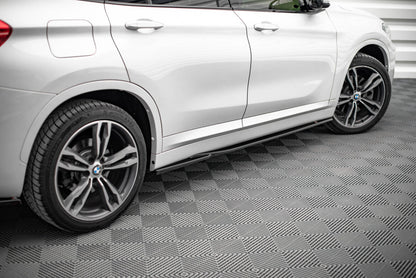 Seitenschweller Ansatz (Paar) passend für BMW X1 M-Paket F48 / F48 FL schwarz Hochglanz