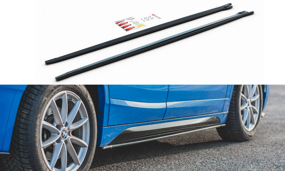 Seitenschweller Ansatz (Paar) passend für BMW X2 F39 M-Paket schwarz Hochglanz