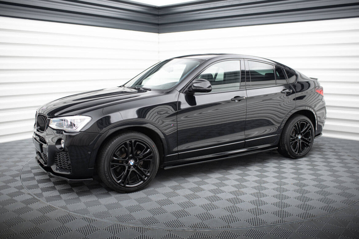 Seitenschweller Ansatz (Paar) passend für BMW X4 M-Paket F26 schwarz Hochglanz
