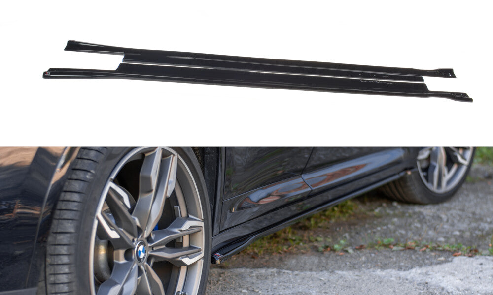 Seitenschweller Ansatz (Paar) passend für BMW X4 M-Paket G02 schwarz Hochglanz