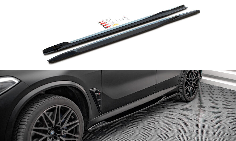 Seitenschweller Ansatz (Paar) passend für BMW X5M F95 / F95 FL schwarz Hochglanz