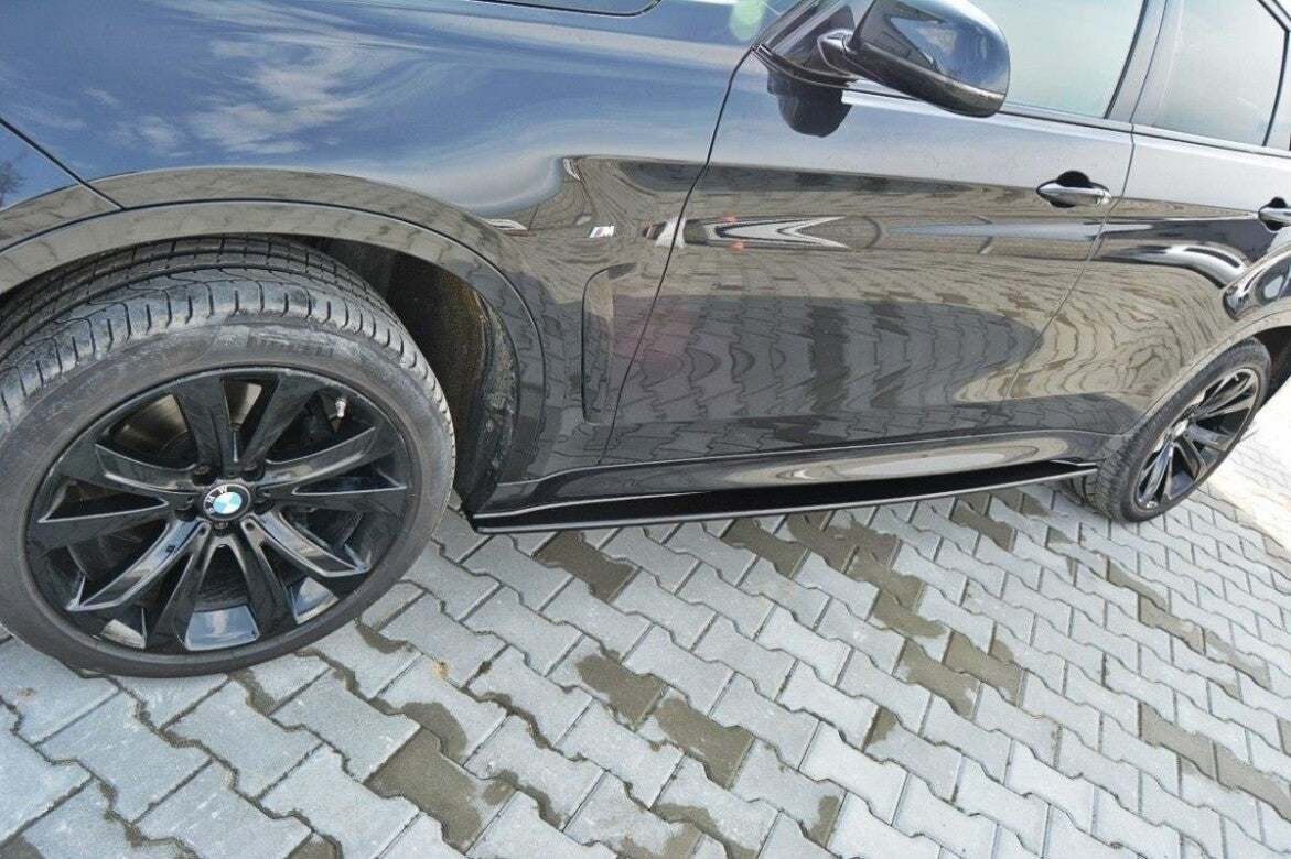 Seitenschweller Ansatz (Paar) passend für BMW X6 F16 M Paket schwarz Hochglanz