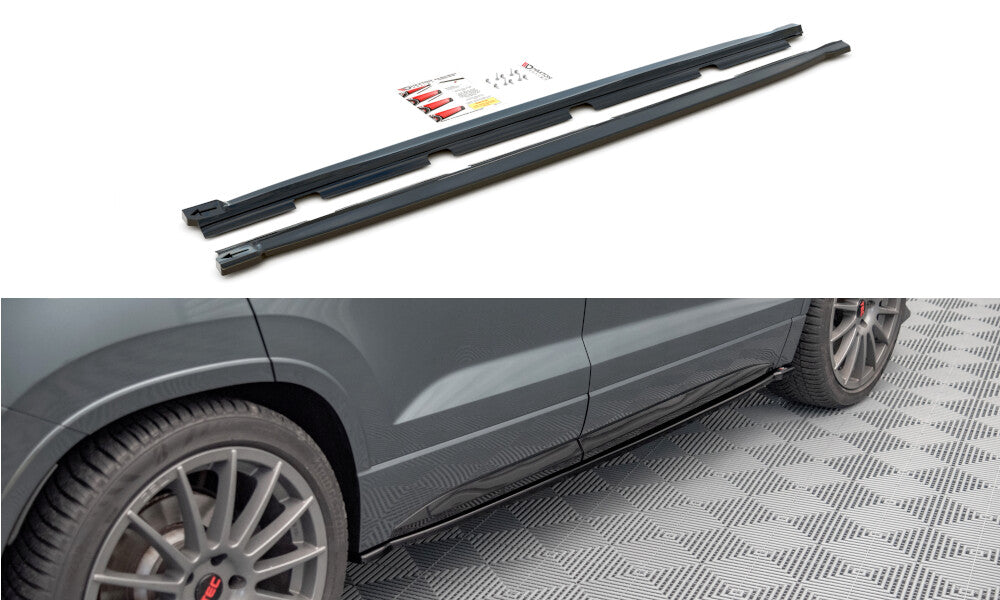 Seitenschweller Ansatz (Paar) passend für CUPRA Ateca Mk1 / Mk1 FL schwarz Hochglanz