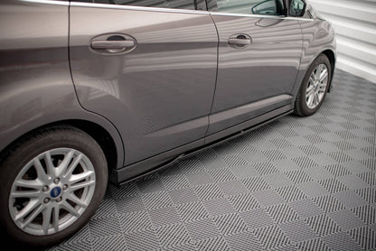 Seitenschweller Ansatz (Paar) passend für Ford C-Max Mk2 schwarz Hochglanz