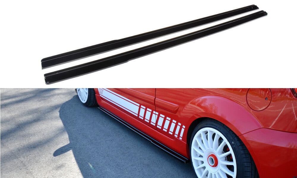 Seitenschweller Ansatz (Paar) passend für Ford Fiesta ST Mk6 schwarz Hochglanz