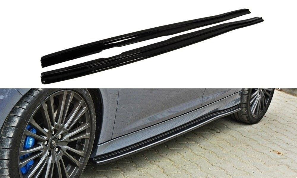 Seitenschweller Ansatz (Paar) passend für Ford Focus RS Mk3 schwarz Hochglanz