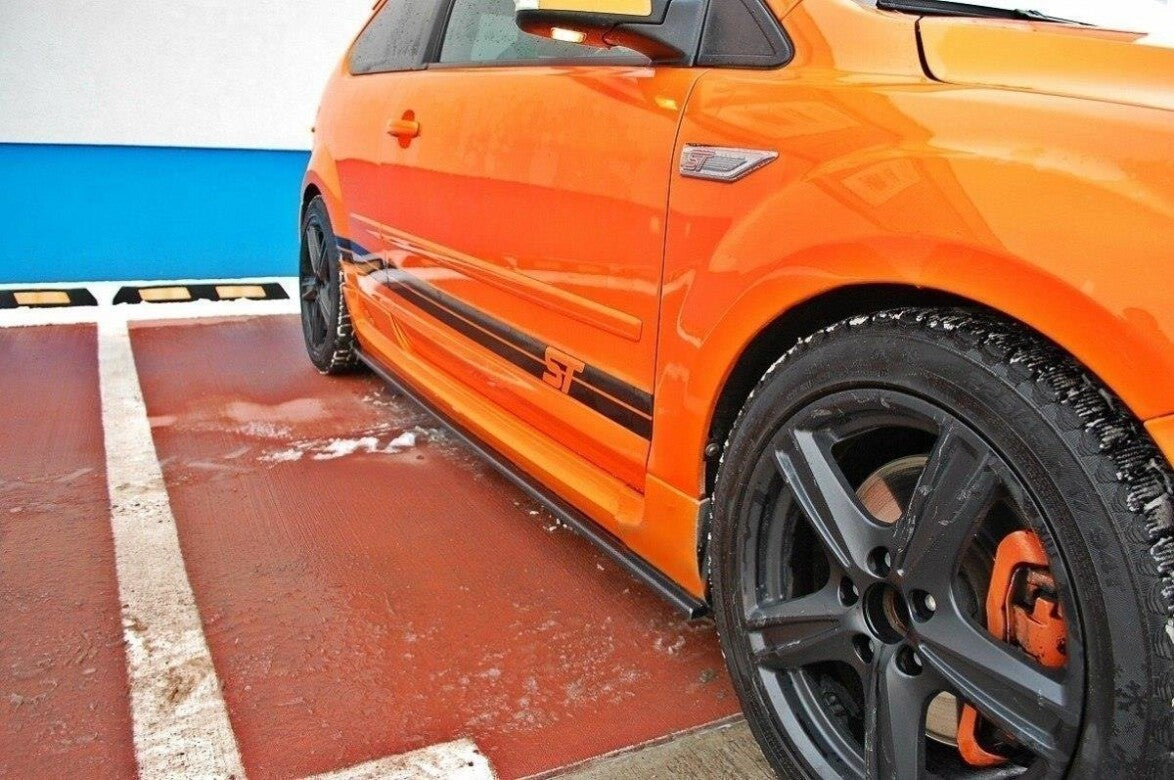 Seitenschweller Ansatz (Paar) passend für Ford Focus ST Mk2 schwarz Hochglanz