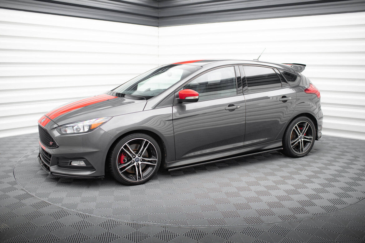 Seitenschweller Ansatz (Paar) passend für Ford Focus ST / ST-Line Hatchback / Kombi Mk3 / Mk3 FL schwarz Hochglanz