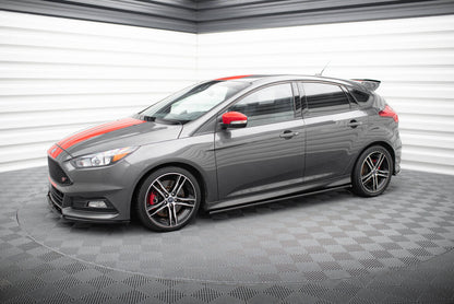 Seitenschweller Ansatz (Paar) passend für Ford Focus ST / ST-Line Hatchback / Kombi Mk3 / Mk3 FL schwarz Hochglanz