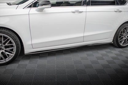 Seitenschweller Ansatz (Paar) passend für Ford Mondeo Sport Mk5 FL / Fusion Sport Mk2 FL schwarz Hochglanz