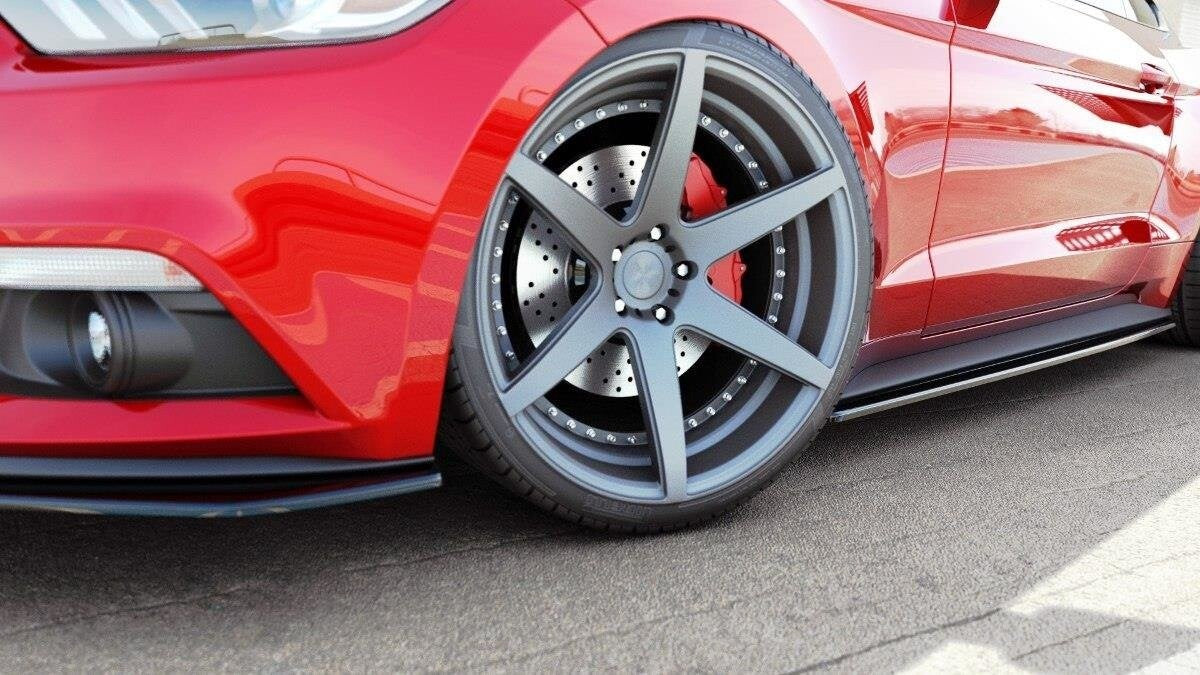 Seitenschweller Ansatz (Paar) passend für Ford Mustang Mk6 schwarz Hochglanz