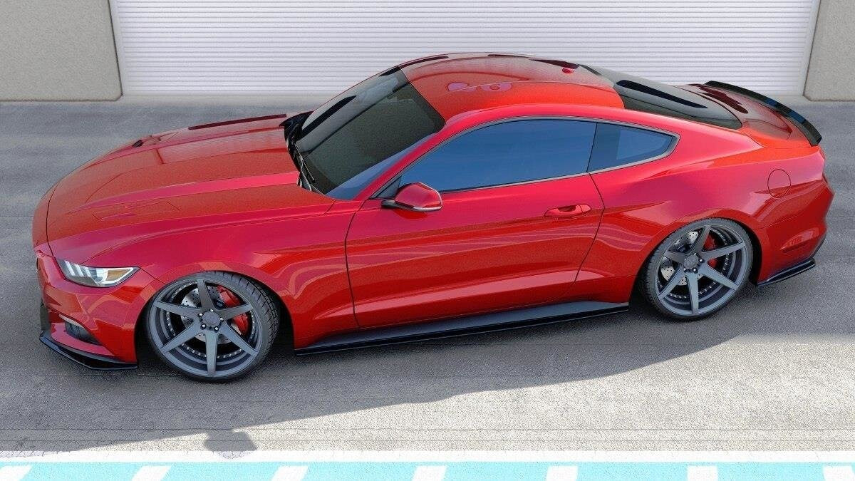 Seitenschweller Ansatz (Paar) passend für Ford Mustang Mk6 schwarz Hochglanz