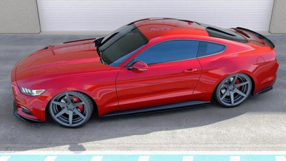 Seitenschweller Ansatz (Paar) passend für Ford Mustang Mk6 schwarz Hochglanz