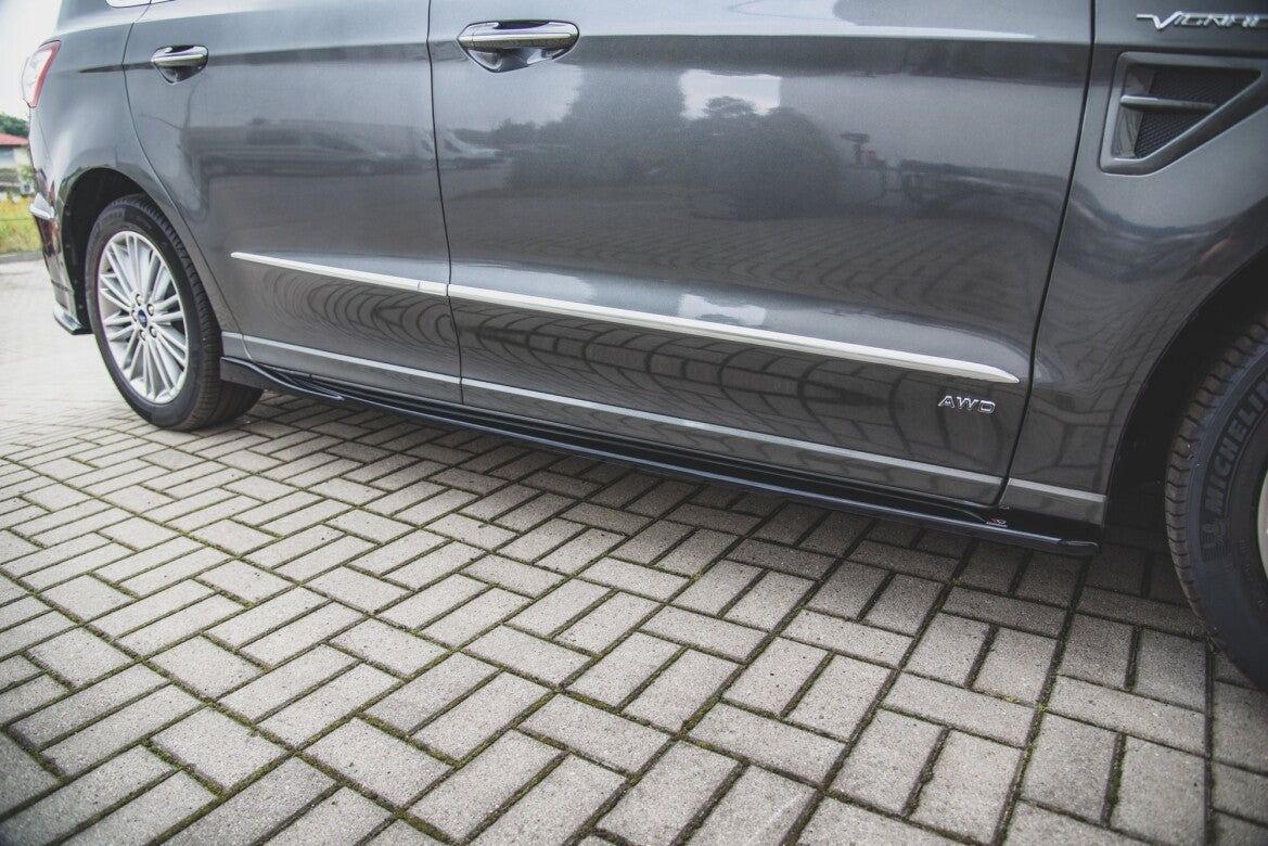 Seitenschweller Ansatz (Paar) passend für Ford S-Max Mk2 FL schwarz Hochglanz