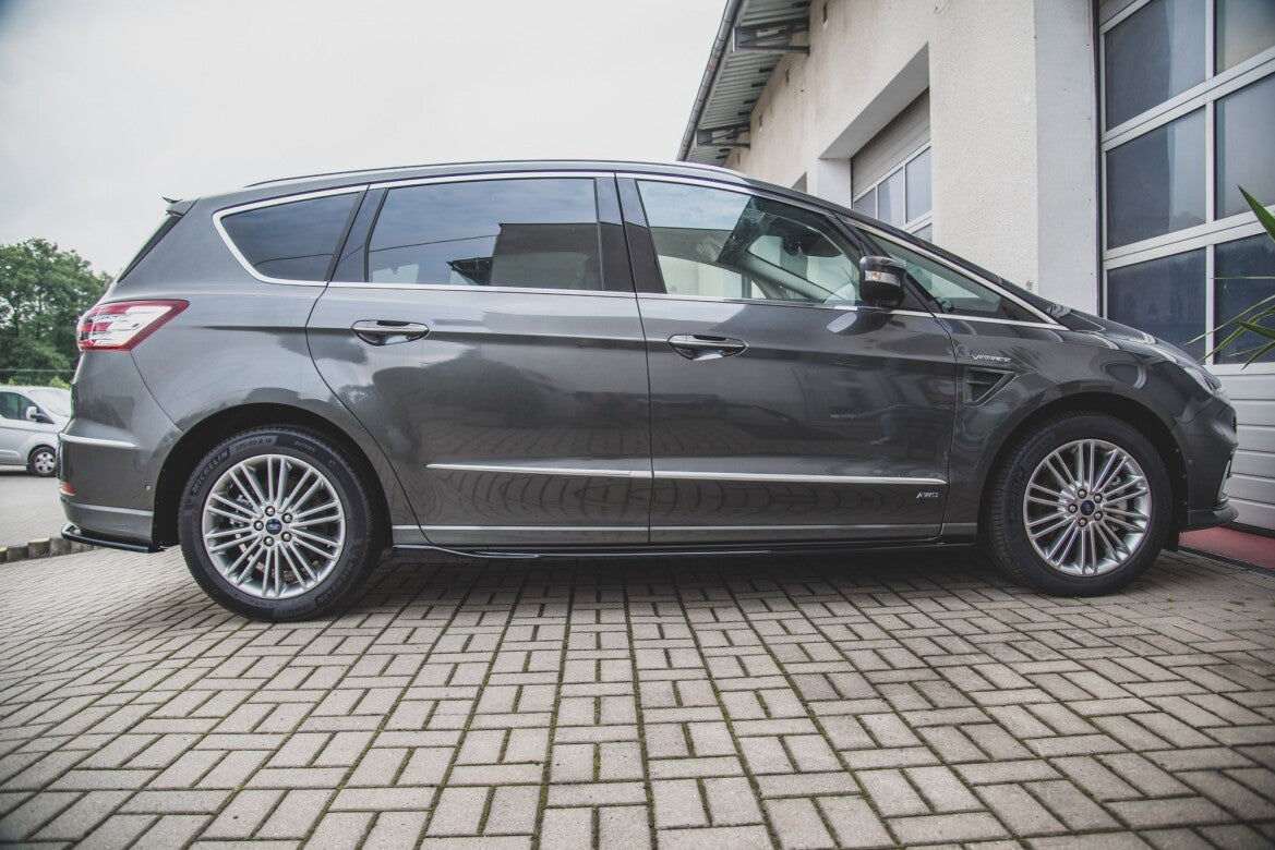 Seitenschweller Ansatz (Paar) passend für Ford S-Max Mk2 FL schwarz matt
