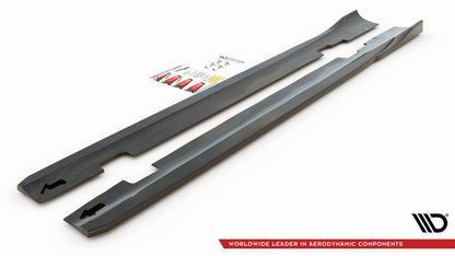 Seitenschweller Ansatz (Paar) passend für Ford S-Max Mk2 FL schwarz matt