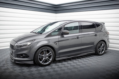 Seitenschweller Ansatz (Paar) passend für Ford S-Max ST-Line Mk2 FL schwarz Hochglanz