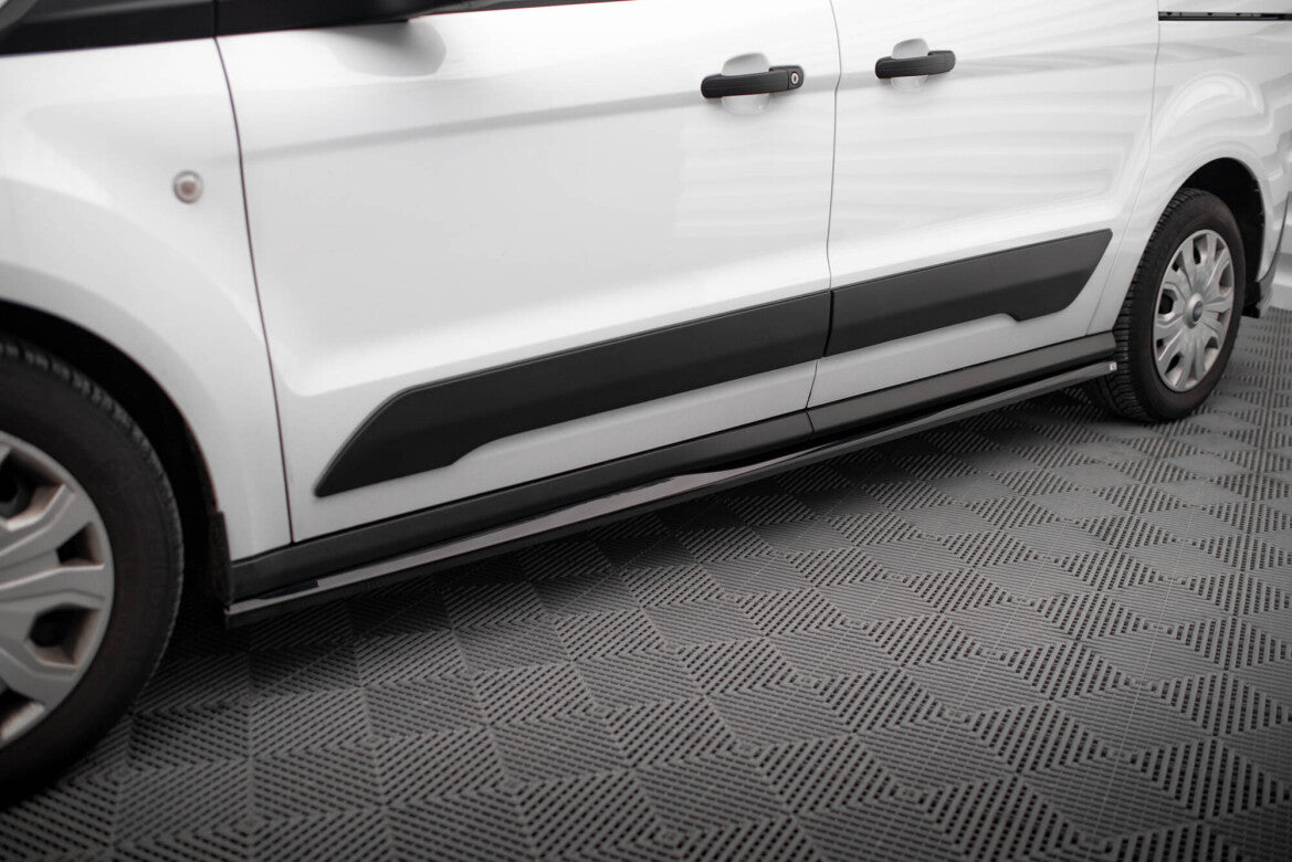 Seitenschweller Ansatz (Paar) passend für Ford Transit Connect L2 Mk2 FL schwarz Hochglanz