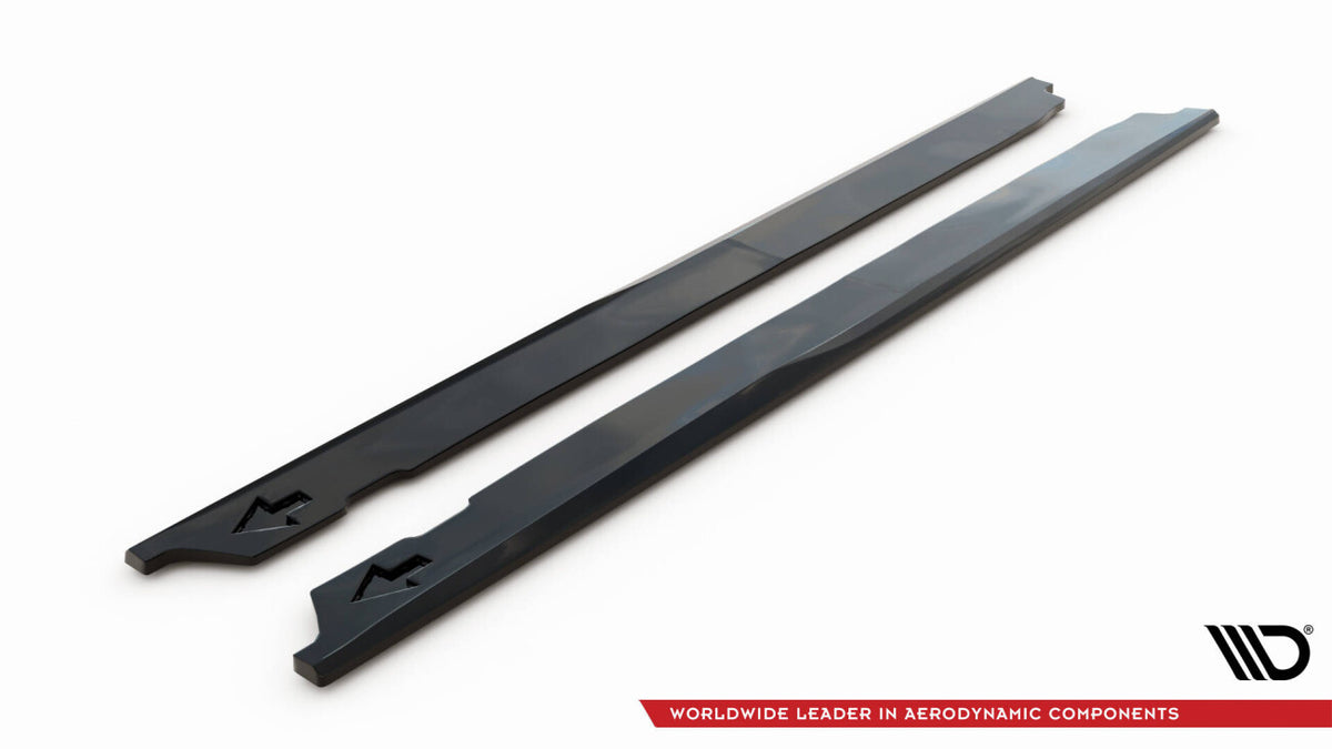 Seitenschweller Ansatz (Paar) passend für Ford Transit Connect L2 Mk2 FL schwarz Hochglanz