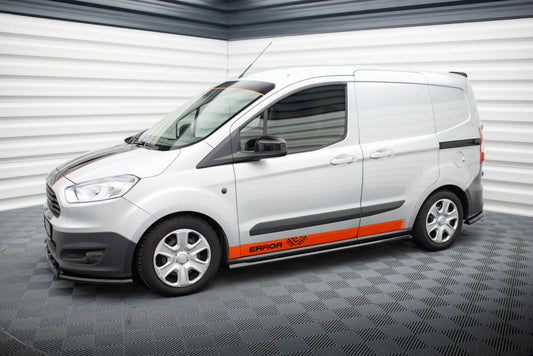 Seitenschweller Ansatz (Paar) passend für Ford Transit Courier Mk1 schwarz Hochglanz