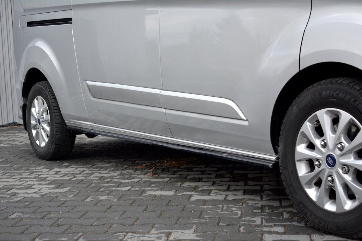 Seitenschweller Ansatz (Paar) passend für Ford Transit Custom Mk1 FL schwarz Hochglanz