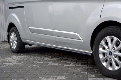 Seitenschweller Ansatz (Paar) passend für Ford Transit Custom Mk1 FL schwarz Hochglanz