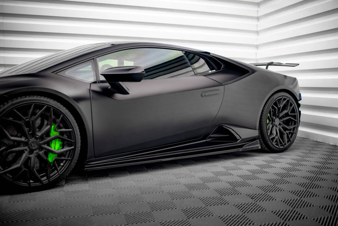 Seitenschweller Ansatz (Paar) passend für Lamborghini Huracan EVO schwarz Hochglanz