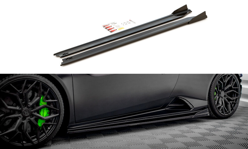 Seitenschweller Ansatz (Paar) passend für Lamborghini Huracan EVO schwarz Hochglanz