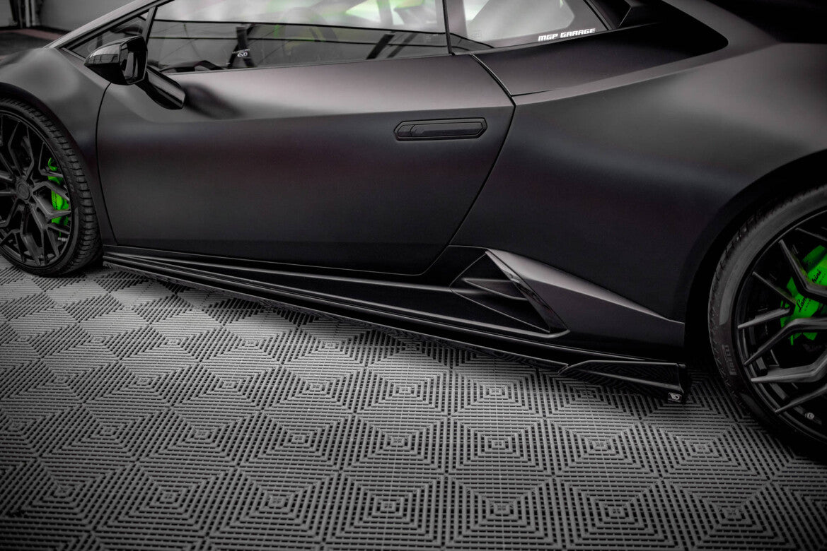 Seitenschweller Ansatz (Paar) passend für Lamborghini Huracan EVO schwarz Hochglanz
