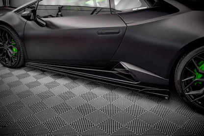 Seitenschweller Ansatz (Paar) passend für Lamborghini Huracan EVO schwarz Hochglanz