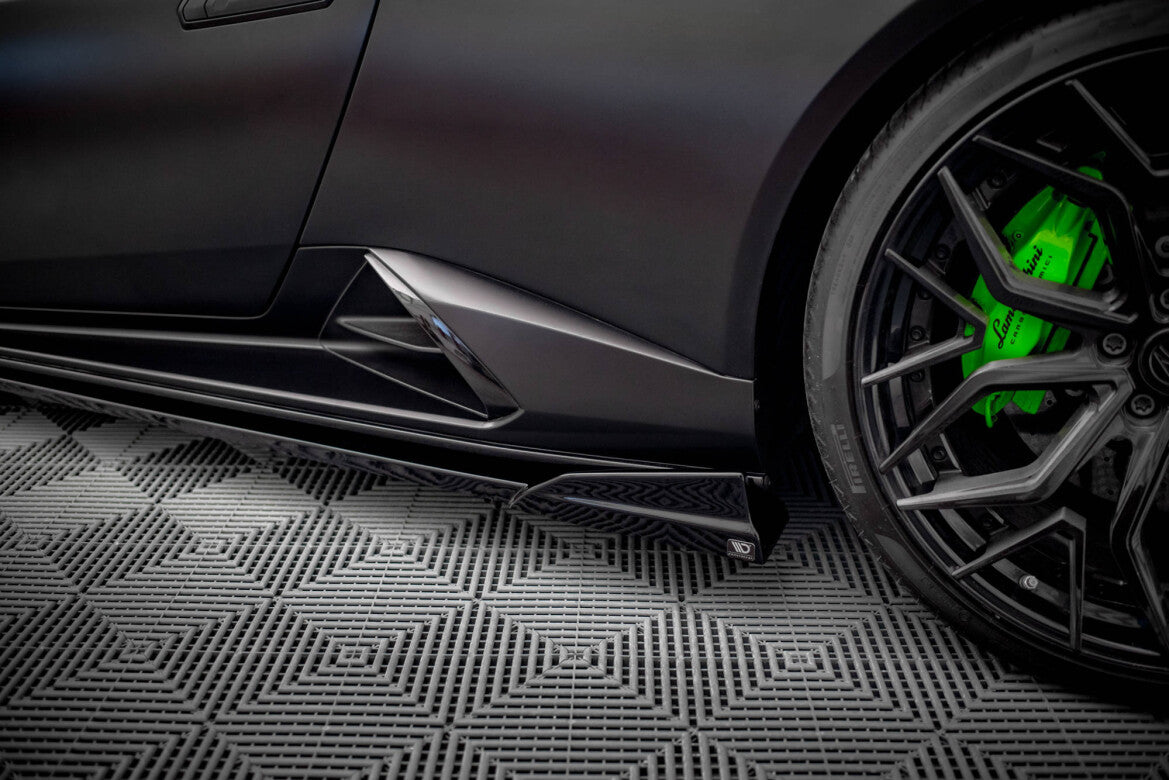 Seitenschweller Ansatz (Paar) passend für Lamborghini Huracan EVO schwarz Hochglanz