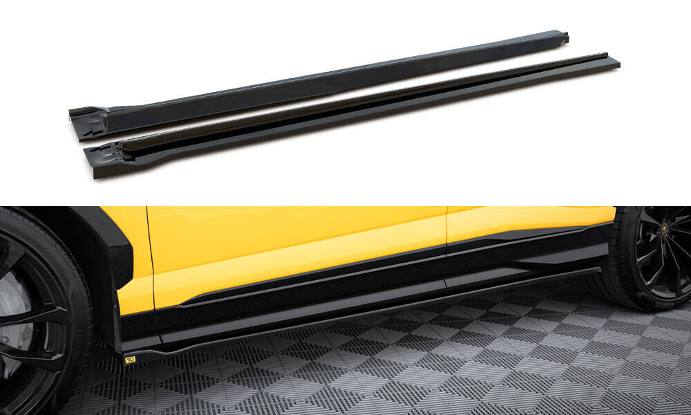 Seitenschweller Ansatz (Paar) passend für Lamborghini Urus Mk1 schwarz Hochglanz