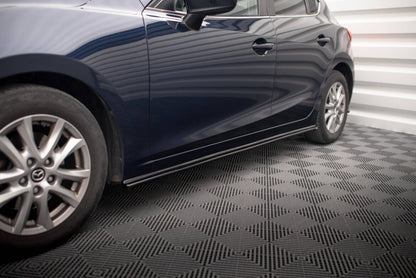 Seitenschweller Ansatz (Paar) passend für Mazda 3 BN (Mk3) schwarz Hochglanz
