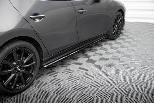Seitenschweller Ansatz (Paar) passend für Mazda 3 Mk4 schwarz Hochglanz