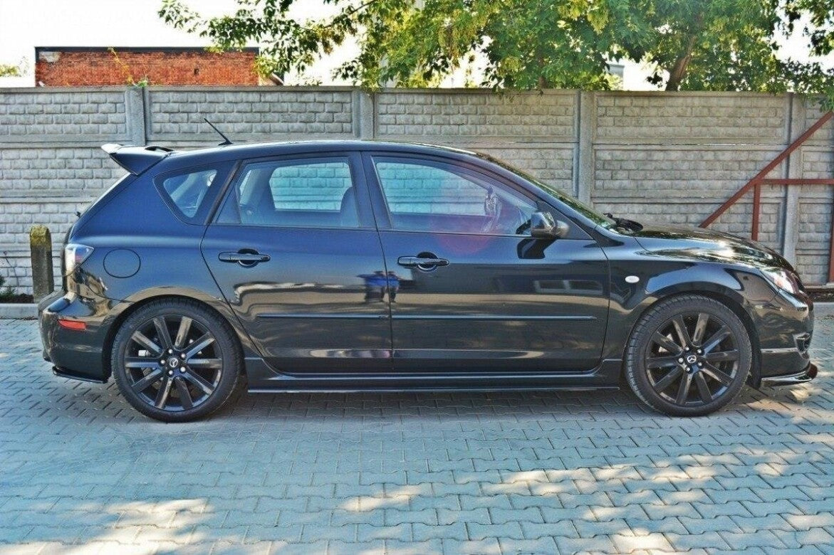Seitenschweller Ansatz (Paar) passend für Mazda 3 MPS Mk1 schwarz Hochglanz