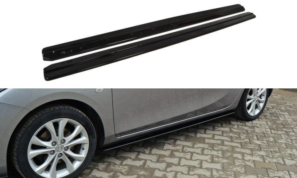 Seitenschweller Ansatz (Paar) passend für Mazda 3 Sport MK2 schwarz Hochglanz