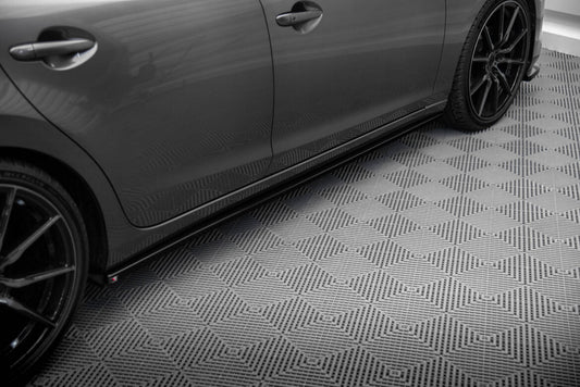 Seitenschweller Ansatz (Paar) passend für Mazda 6 Kombi Mk3 FL schwarz Hochglanz