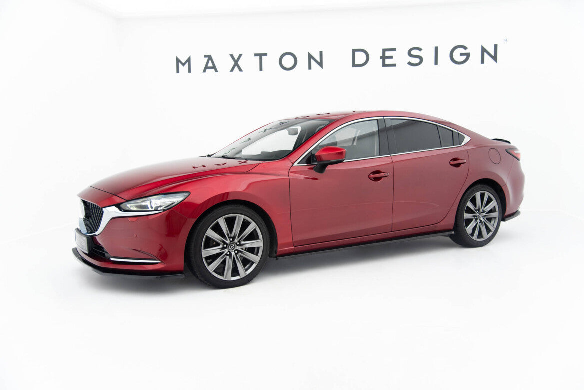 Seitenschweller Ansatz (Paar) passend für Mazda 6 Limousine Mk3 FL schwarz Hochglanz