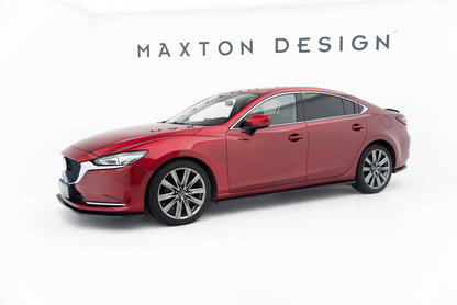 Seitenschweller Ansatz (Paar) passend für Mazda 6 Limousine Mk3 FL schwarz Hochglanz