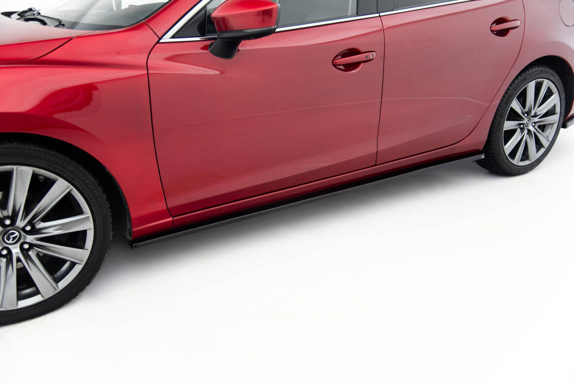 Seitenschweller Ansatz (Paar) passend für Mazda 6 Limousine Mk3 FL schwarz Hochglanz
