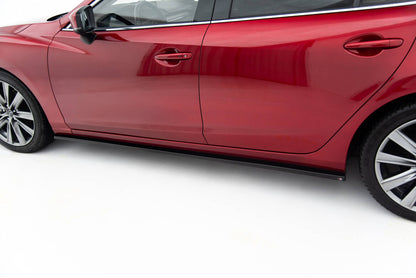 Seitenschweller Ansatz (Paar) passend für Mazda 6 Limousine Mk3 FL schwarz Hochglanz