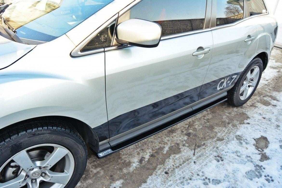 Seitenschweller Ansatz (Paar) passend für Mazda CX-7 schwarz Hochglanz