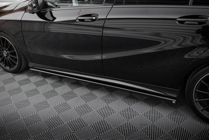 Seitenschweller Ansatz (Paar) passend für Mercedes A AMG-Line W176 Facelif schwarz Hochglanz