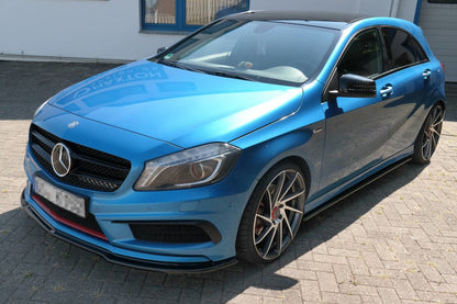 Seitenschweller Ansatz (Paar) passend für Mercedes A AMG-Line W176 schwarz Hochglanz
