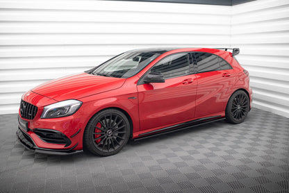 Seitenschweller Ansatz (Paar) passend für Mercedes A W176/ CLA 117 AMG/ CLA 117 AMG LINE FL schwarz Hochglanz