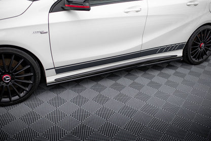 Seitenschweller Ansatz (Paar) passend für Mercedes A45 AMG W176 schwarz Hochglanz