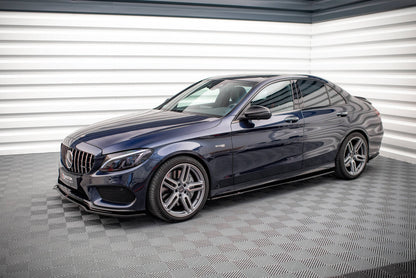 Seitenschweller Ansatz (Paar) passend für Mercedes-AMG C 43 / AMG-Line W205 schwarz Hochglanz