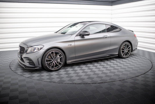 Seitenschweller Ansatz (Paar) passend für Mercedes-AMG C43 Coupe / Cabrio C205 FL / A205 FL schwarz Hochglanz